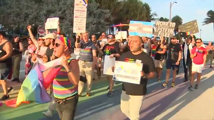 Fort Lauderdale LGBTQ+ residents and allies protest FDOT orders for removal of rainbow symbolism 