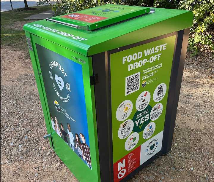 Fayetteville unveils keypad-activated food waste bins with hope lower contamination rates, divert trash from landfill