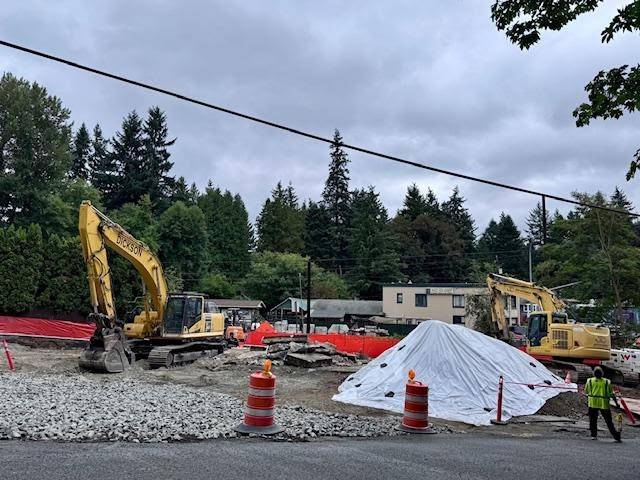 Culvert replacement underway at 35th Ave NE & Ballinger Way (SR104)