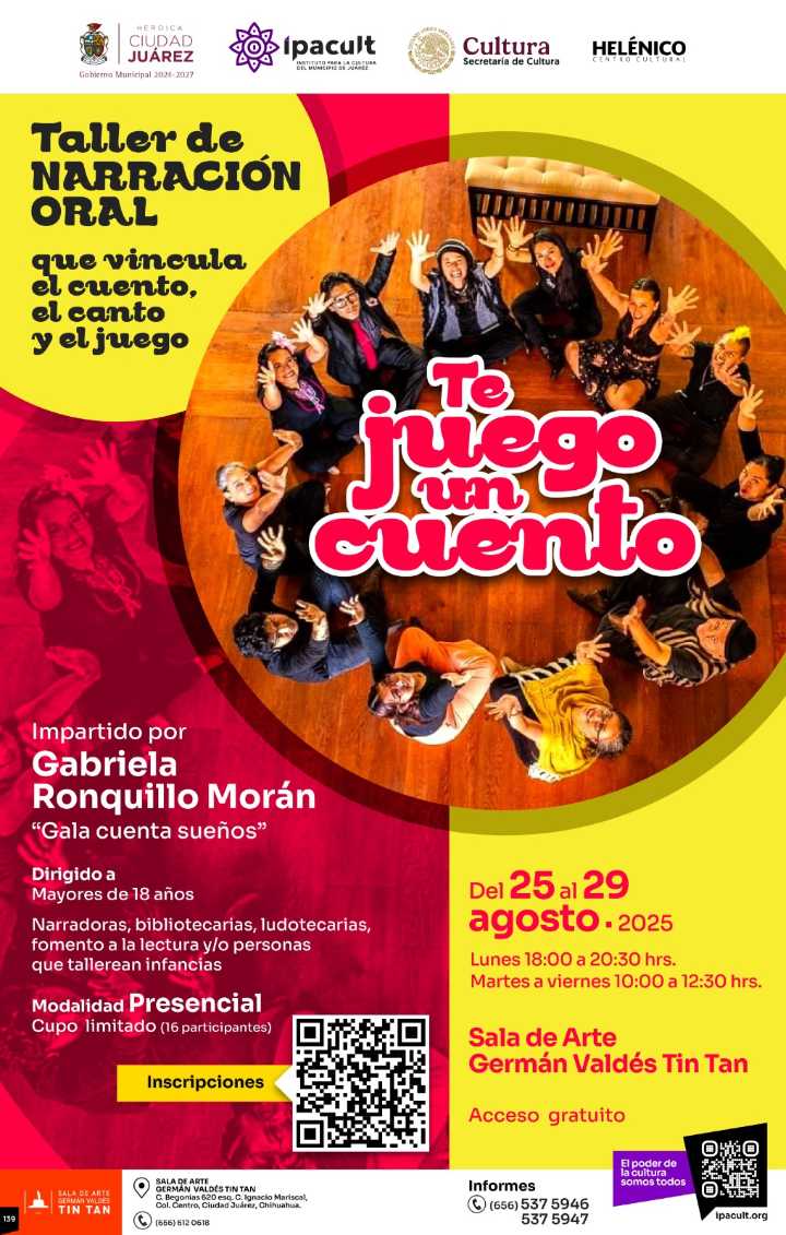 Impartirán talleres gratuitos de narración oral “Te juego un cuento”