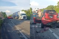 Mujer muere prensada tras brutal choque contra pipa en la carretera Sabancuy