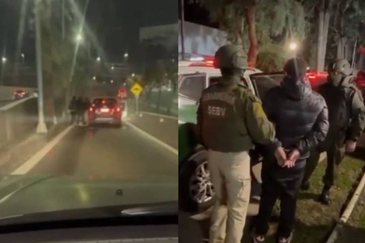 Cámaras captan violenta encerrona y posterior detención de los delincuentes: uno es menor de edad