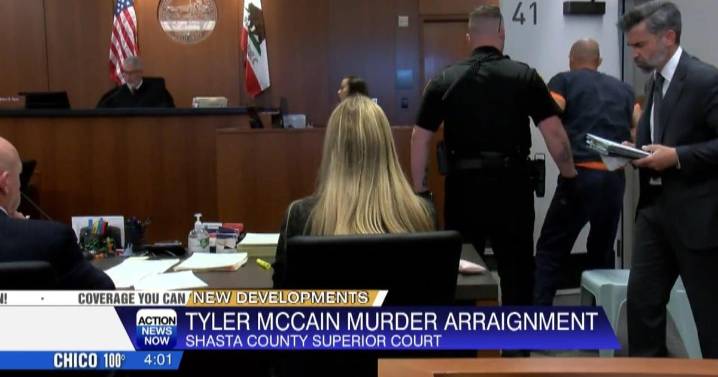 Tyler McCain pleads not guilty to first-degree murder charge during arraignment