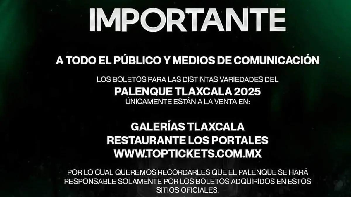 Recomiendan comprar en sitios oficiales los boletos para el Palenque de la Feria Tlaxcala 2025