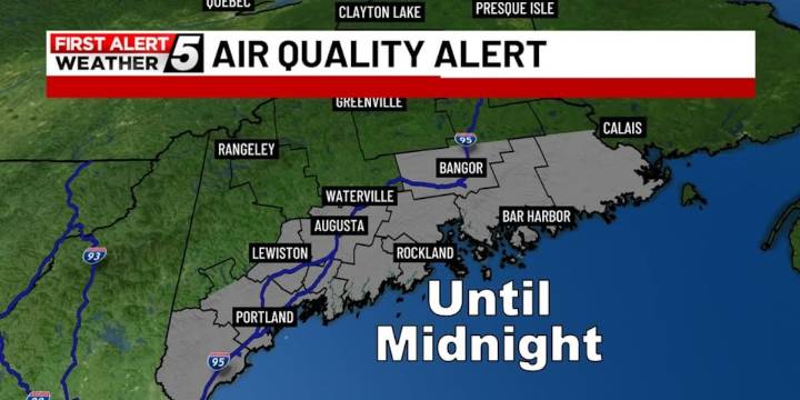 Air Quality Alerts issued as wildfire smoke and unhealthy amounts of ozone impact Maine