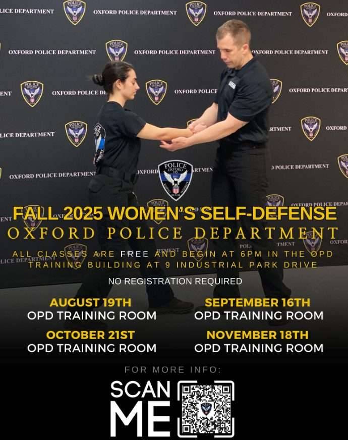 Oxford Police Department Offering Free Women’s Self
