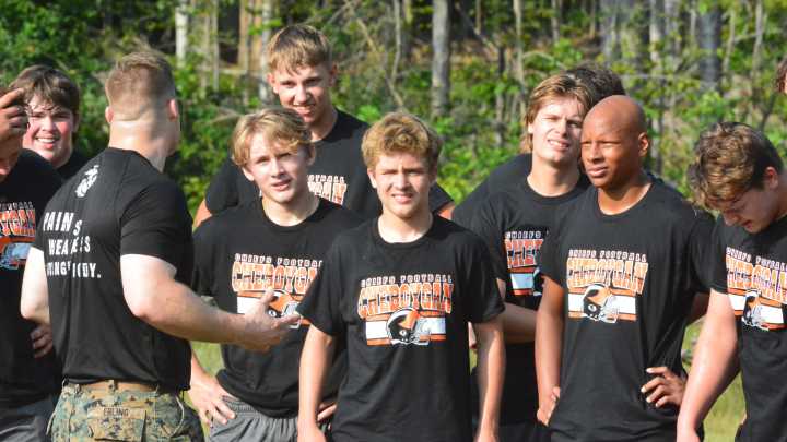 Morning challenge: Cheboygan greeted by Marines to open fall camp