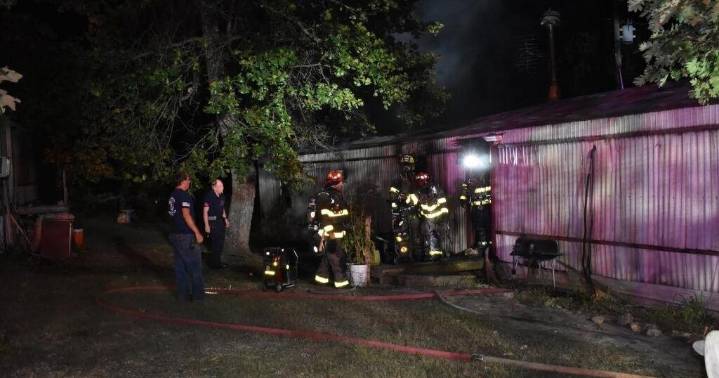 A fire destroyed a mobile home in Camden County on Tuesday