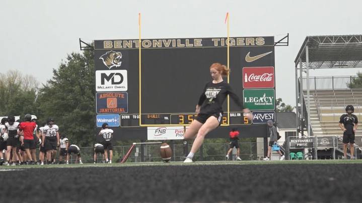 Bentonville senior to make school history as first female starting kicker