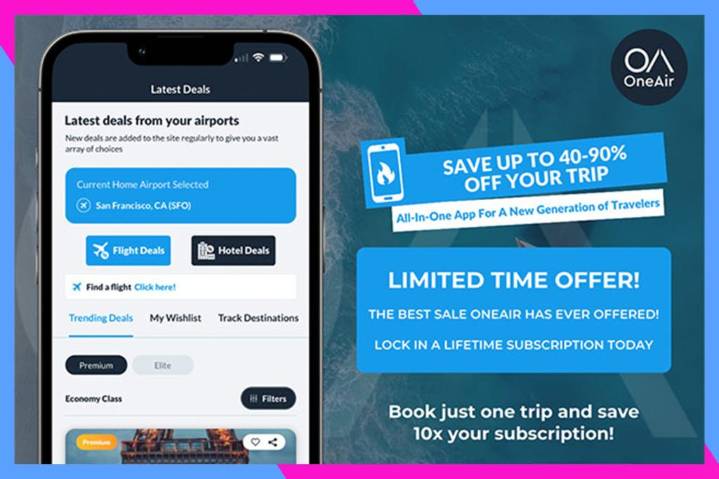 OneAir Elite: Lifetime Subscription is 87% off