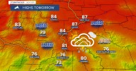 Not as warm with a few showers/storms possible on Wednesday