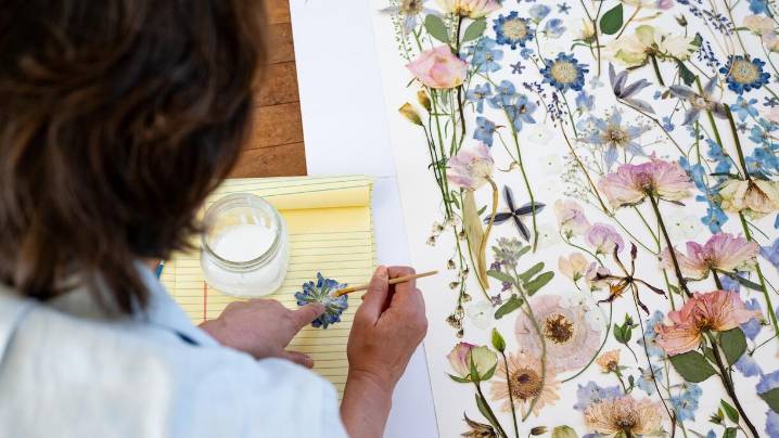 This pressed-flower artist helped craft Taylor Swift’s iconic Grammy Awards dress