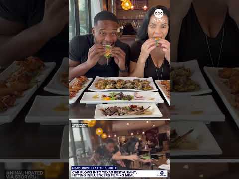 Driver plows through window as food influencers film restaurant review