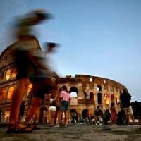 Fleeing the heat, tourists explore Rome at night, underground