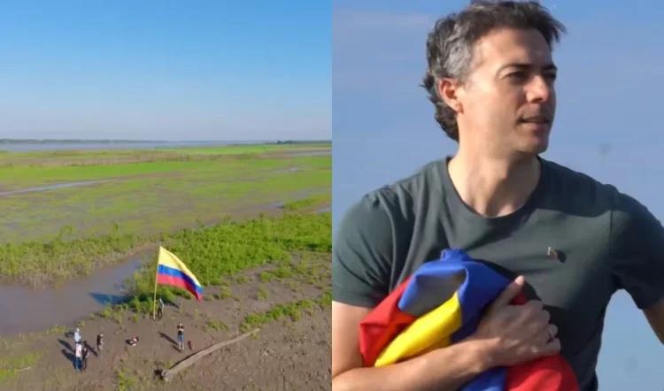Daniel Quintero iza bandera colombiana en isla de Santa Rosa, territorio en disputa
