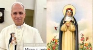 Papa recibe imagen de Santa Rosa