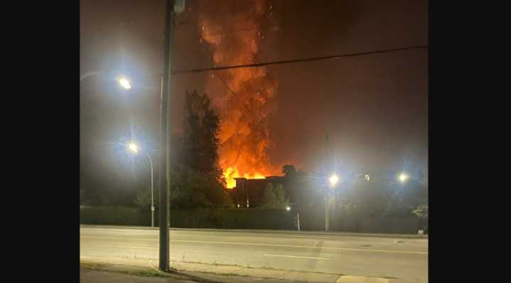 Large fire breaks out at construction site in Langley overnight; nearby residents evacuated
