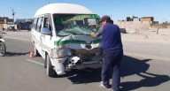 Arequipa: Dos escolares resultaron heridos tras choque de combis en distrito de Majes