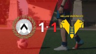 Serie A: Udinese y Hellas Verona se reparten los puntos y empatan 1