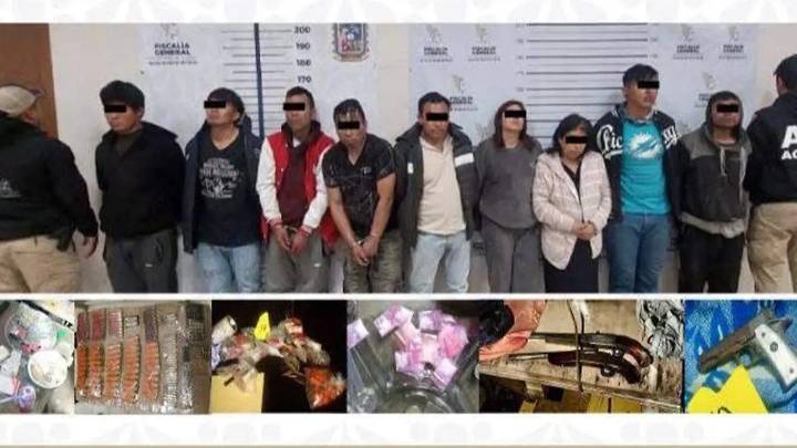 Detienen a nueve, acusados por narcomenudeo, durante cateos en Canoa