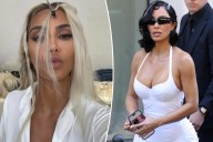 Kim Kardashian shows off blond hair transformation