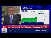 President Trump says Intel CEO agreed to pay U.S. 10% of the company