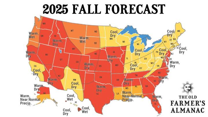 What will fall be like in South Dakota? Here's the Old Farmer's Almanac forecast