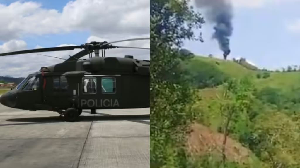 Fatal ataque en Colombia: dron derriba helicóptero y deja ocho policías muertos