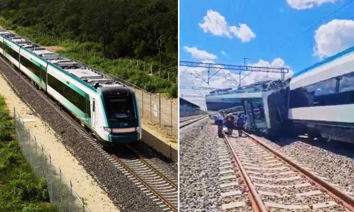 Reportan descarrilamiento del Tren Maya en el tramo Mérida