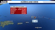 Major Hurricane Erin continues westward movement