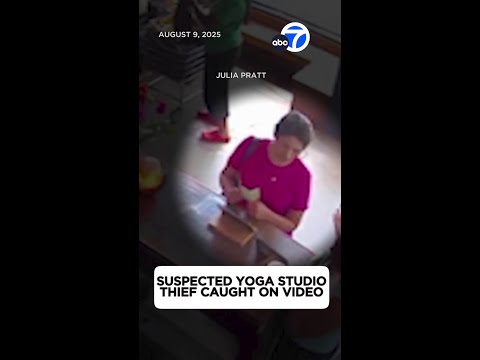 Suspected yoga studio thief caught on video