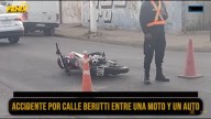 Choque entre auto y moto en calles Berutti y España