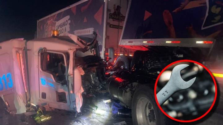 Chocan tráileres en la autopista Monterrey-Saltillo; un mecánico perdió la vida