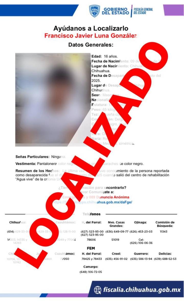 Localiza FDZC a hombre reportado ausente en la ciudad de Chihuahua