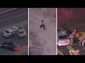 Carjacking suspect crashes at the end of wild chase with 3 kids in the car