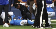 Chargers WR Quentin Johnston leaves field on cart after big hit on 3rd snap vs Rams