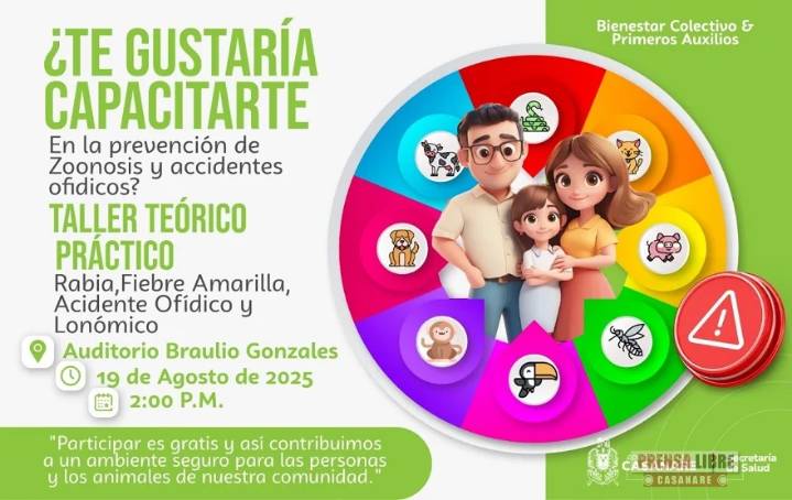 Hoy taller para la prevención de zoonosis y accidentes ofídicos en Casanare