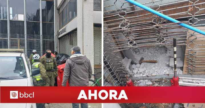 Encuentran "hoyo" en pared de una joyería ubicada al costado de la Municipalidad de Concepción