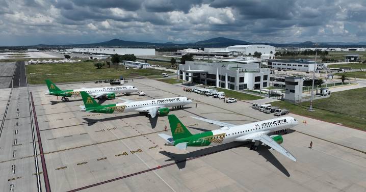 ‘Obrigado’: Tercer avión brasileño de la nueva flotilla de Mexicana aterriza en el AIFA