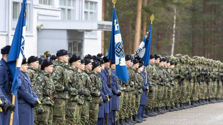 Swastikas still linger on some flags in Finland's air force, but are on the way out