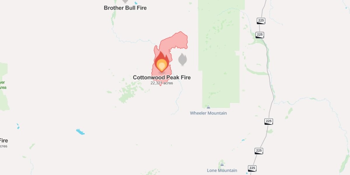 Cottonwood Peak Fire burns through 28,000 acres