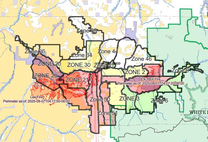 Lee Fire Doubles In Acreage On Wednesday, Elk Fire Nearly Doubles