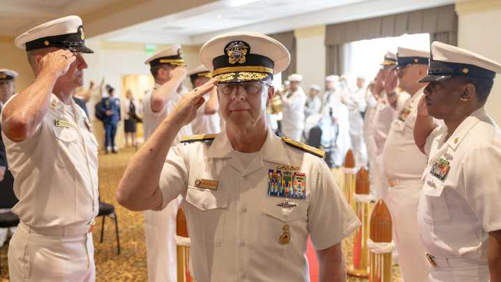 Navy’s new top admiral takes command amid leadership purge