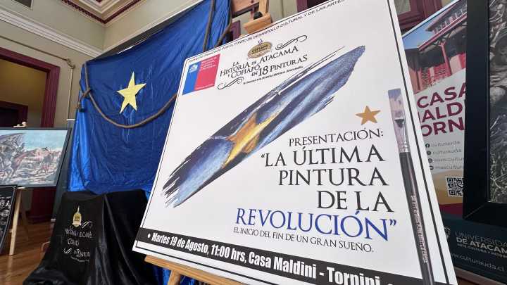 Christian Rivadeneira presenta nueva pintura con hito histórico de Copiapó