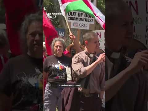 Advocate groups protest against ICE in Los Angeles