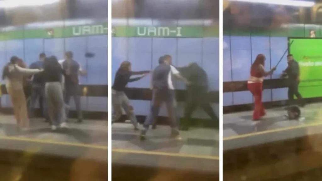 VIDEO: Vagoneros golpean a policía en andenes de la estación UAM