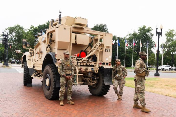 National Guard vehicle, car collide in DC