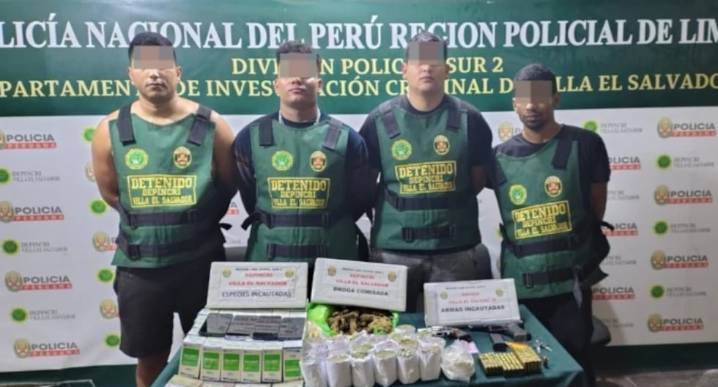 Villa El Salvador: PNP interviene búnker con droga, armas y cuatro extranjeros