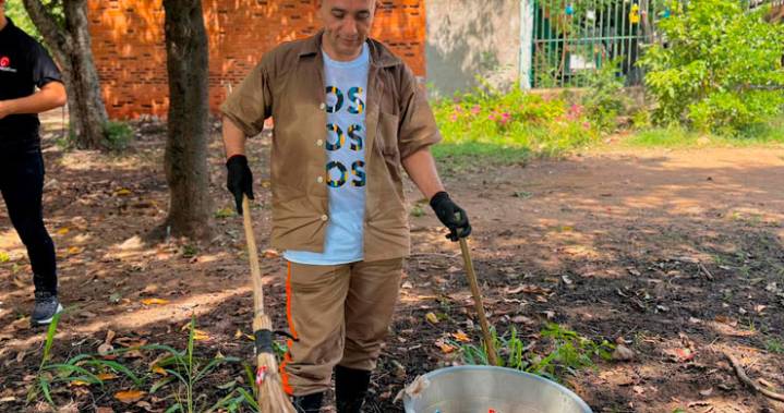 Cinco PPL de ‘La Tramacúa’, realizaron jornada de limpieza en el colegio Milciades Cantillo Costa