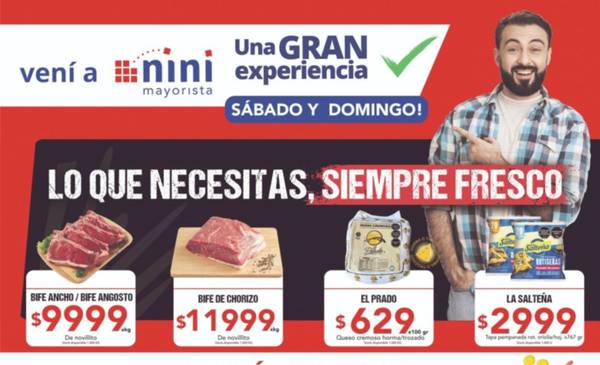 NINI mayorista, una gran expetiencia: fin de semana con estas ofertas